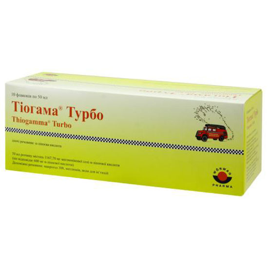 Тиогамма Турбо раствор инфузии 1.2 % 50 мл №10